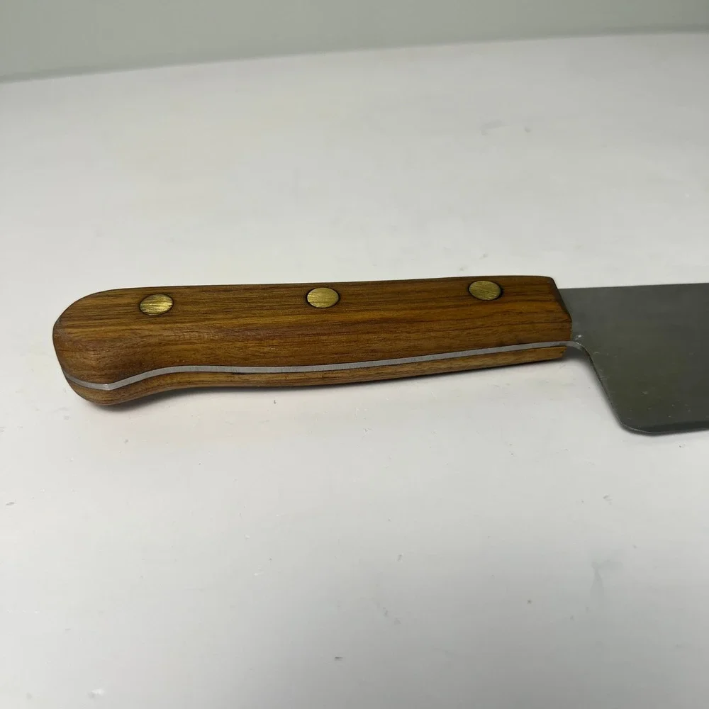 Chicago Cutlery 42S Chef Knife 8 Inch Brown‎ Walnut Wood Handle Vintage